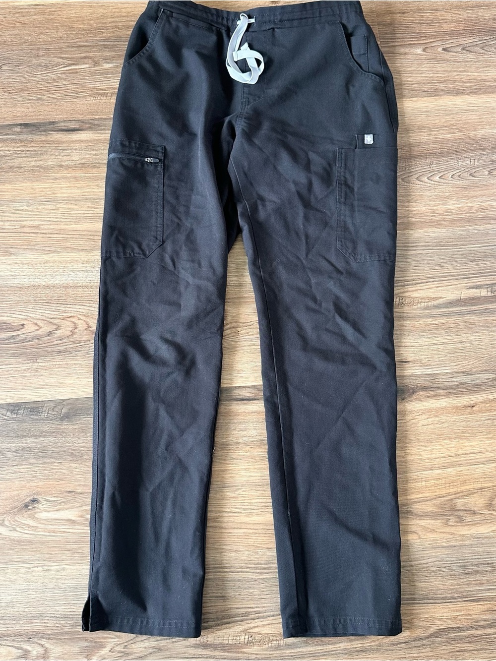 Figs Womens Small Yola Mid Rise Skinny Fit Scrub Pant Black Straight Leg